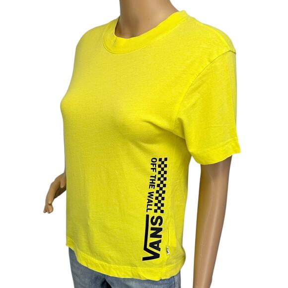 2/$15 Vans Off The Wall Yellow T-Shirt Logo Short Sleeve Womens Size S - Picture 2 of 12